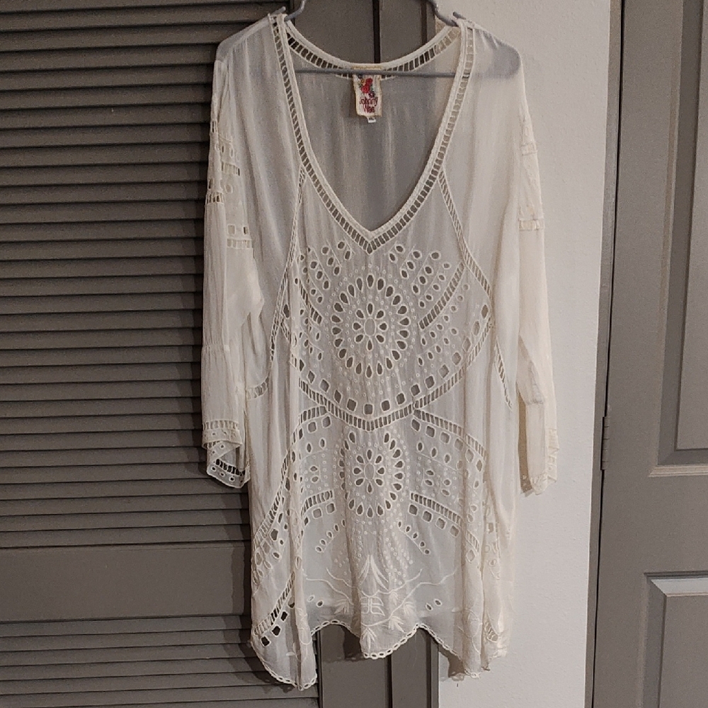 Johnny Was Sheer White Dress